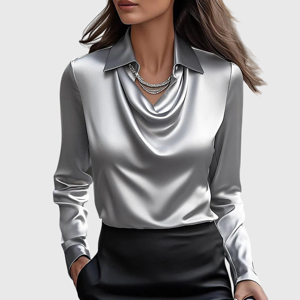 Antonella™ - Blusa plissettata lucente