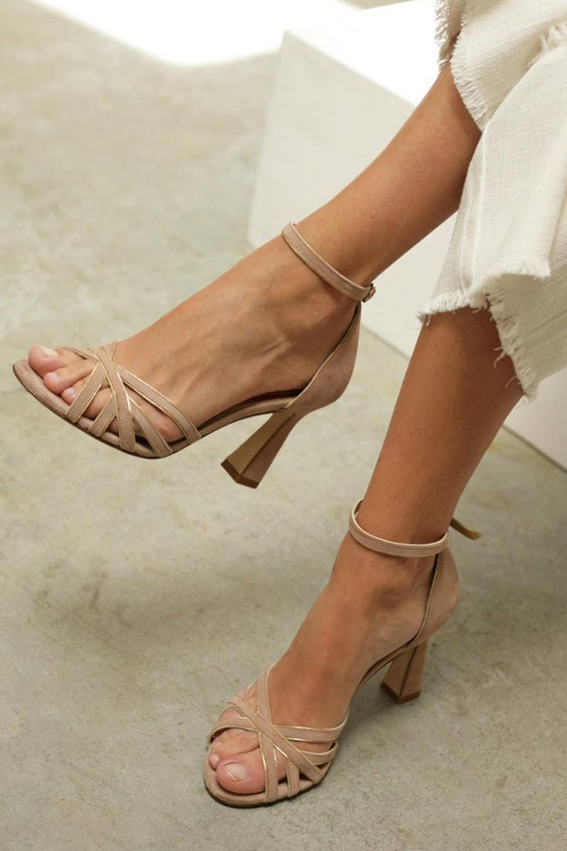 Marona™ - Sandali patchwork con tacco sottile