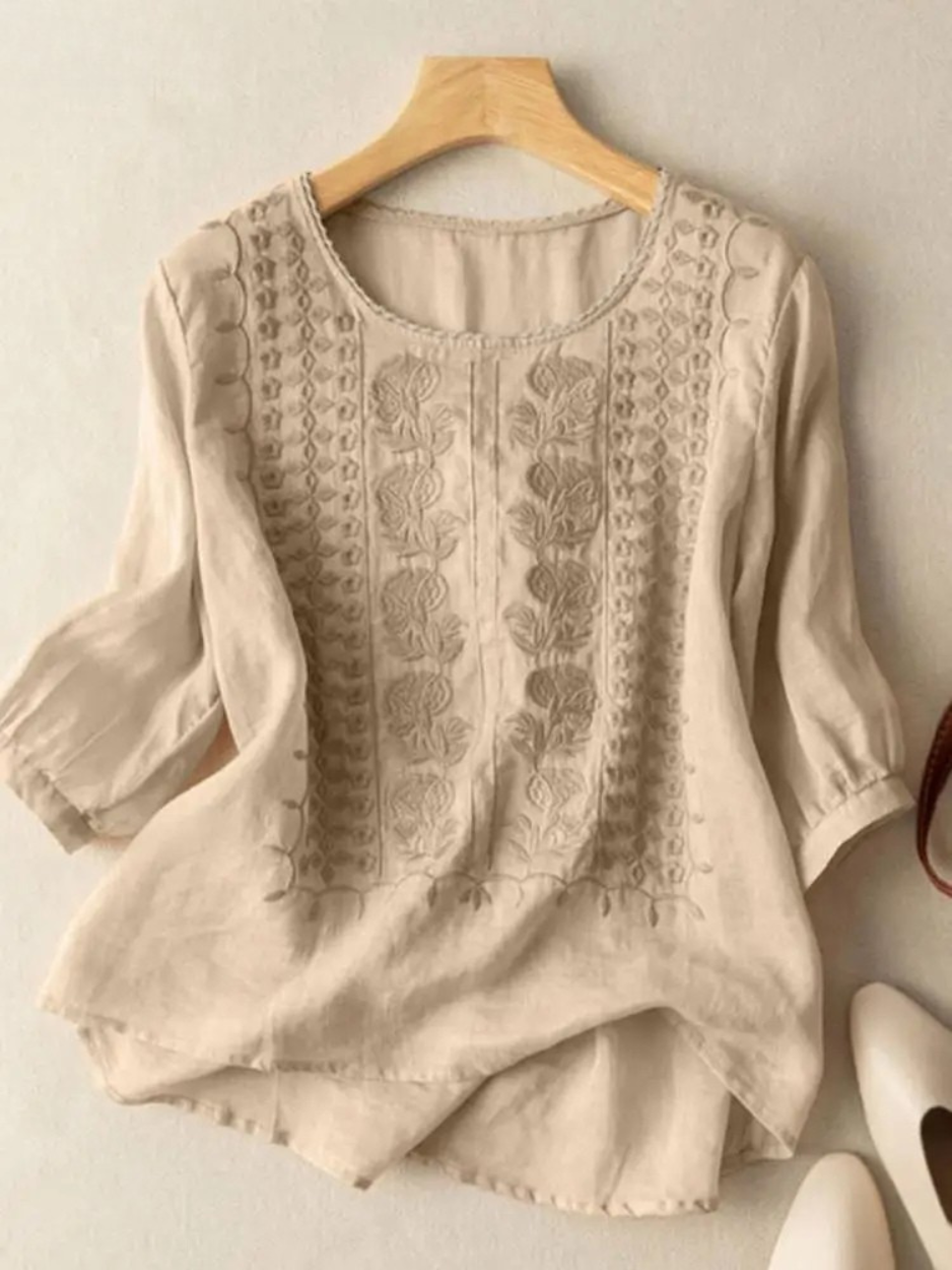 Firenze™ - Blusa Boho Ricamata in Cotone