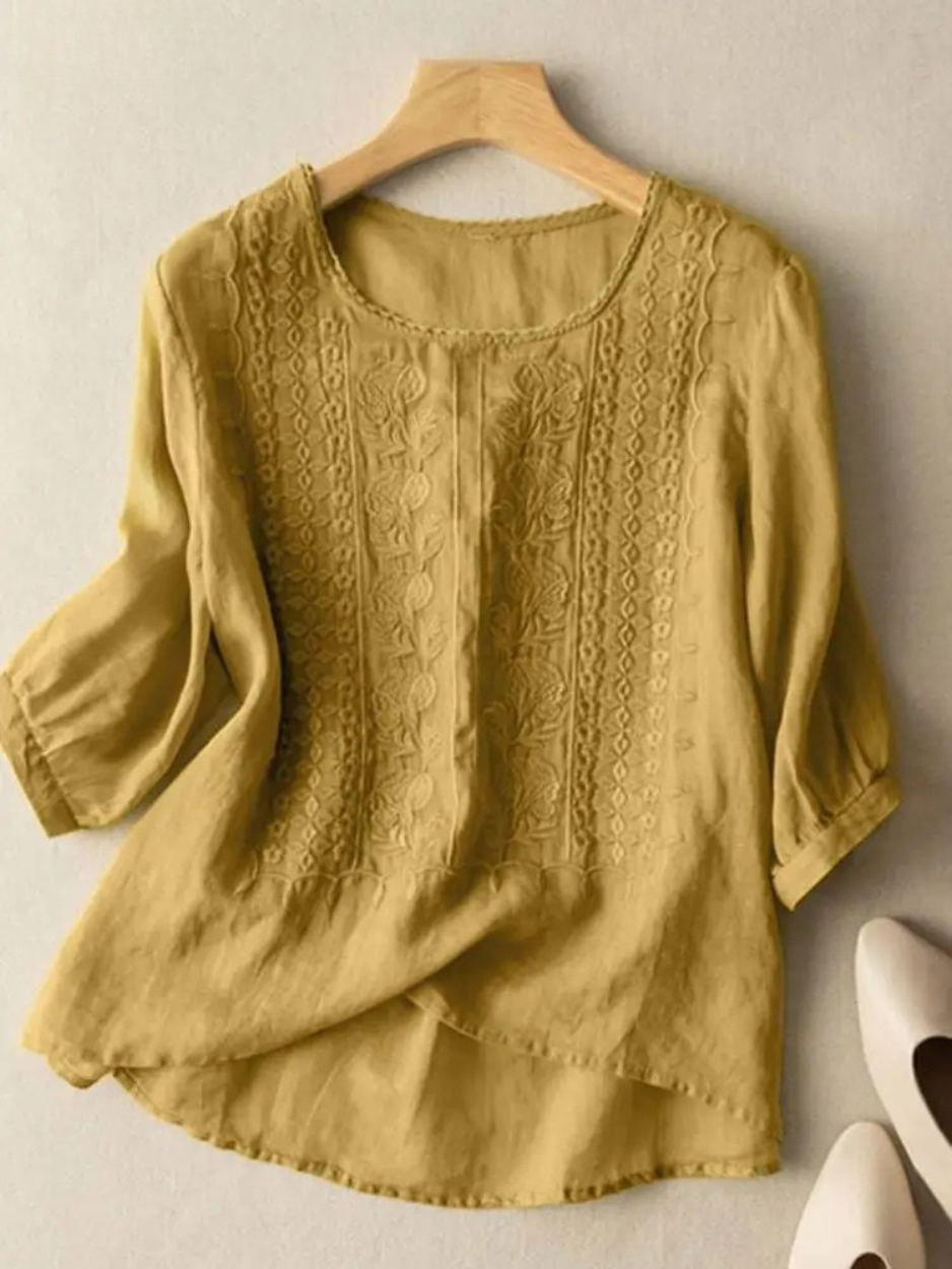 Firenze™ - Blusa Boho Ricamata in Cotone