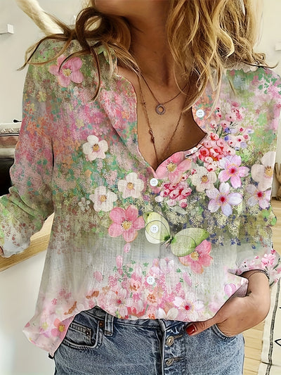Mira™ - Camicia a maniche lunghe floreale