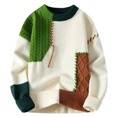 Marcello™ – Maglione Patchwork Artistico
