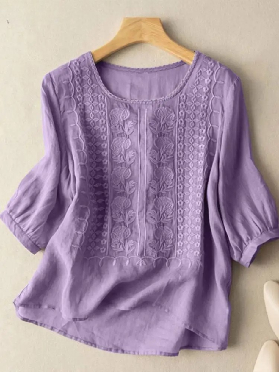 Firenze™ - Blusa Boho Ricamata in Cotone