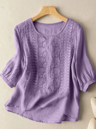 Firenze™ - Blusa Boho Ricamata in Cotone
