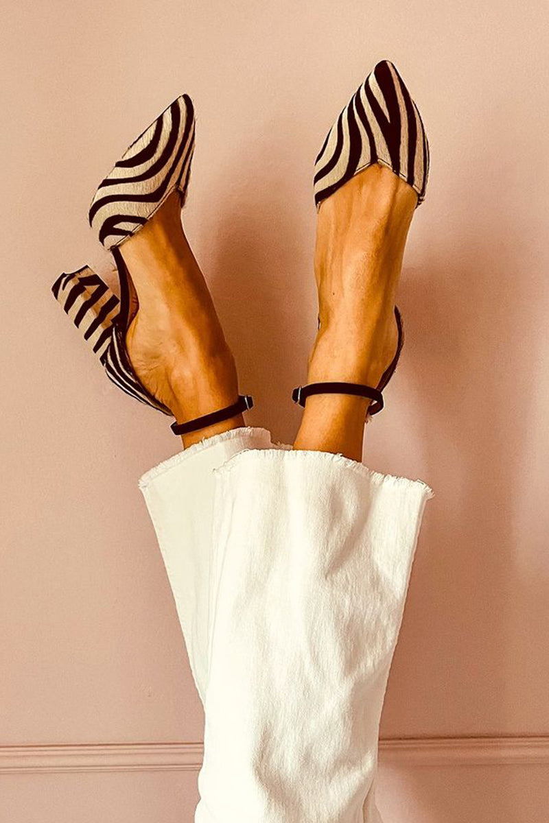 Mirai™ - Sandali zebra con tacco medio