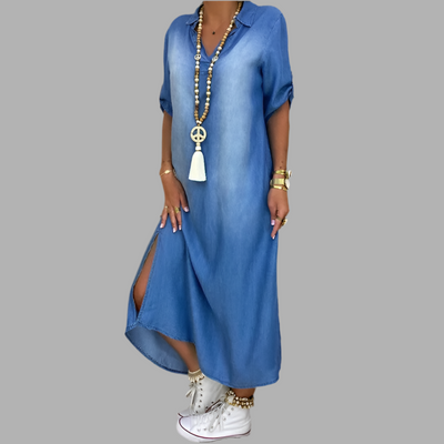 Claudia™ - Abito Lungo Stile Jeans