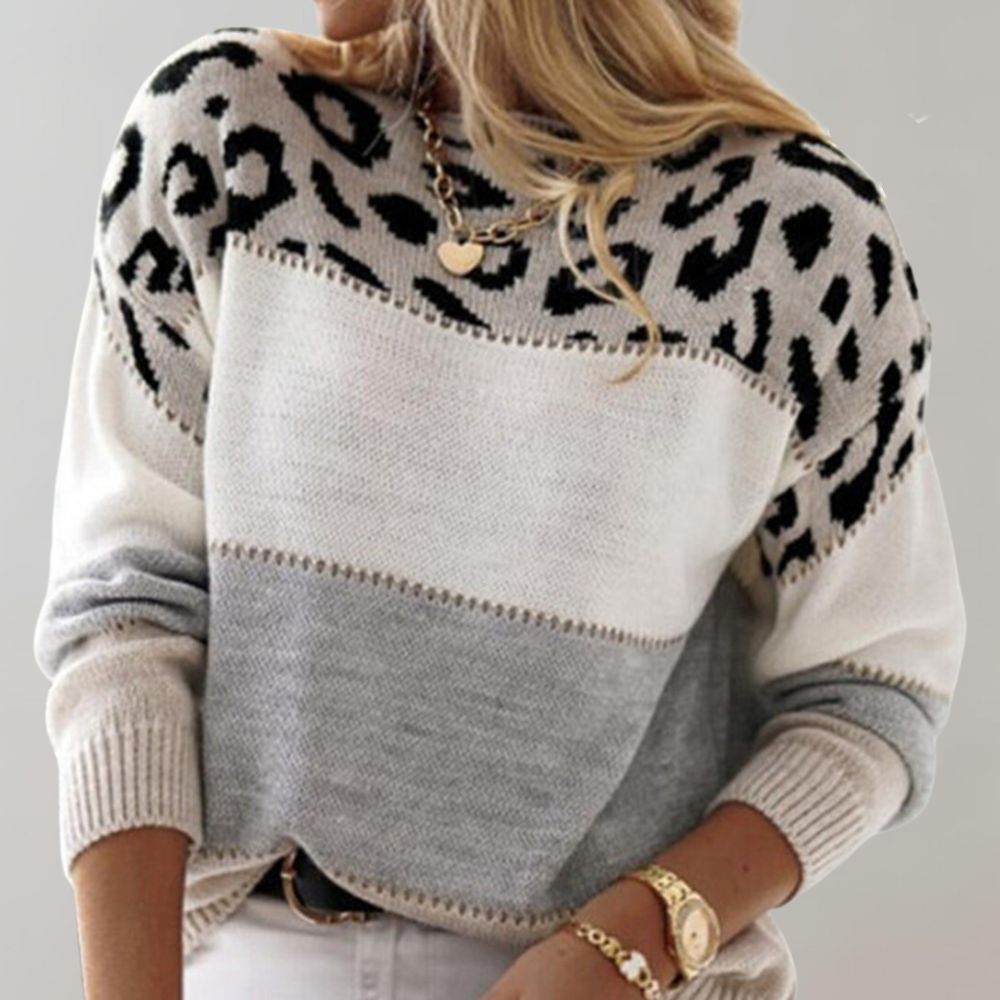 Giulia™ - Maglione Casual con Stampa Leopardata