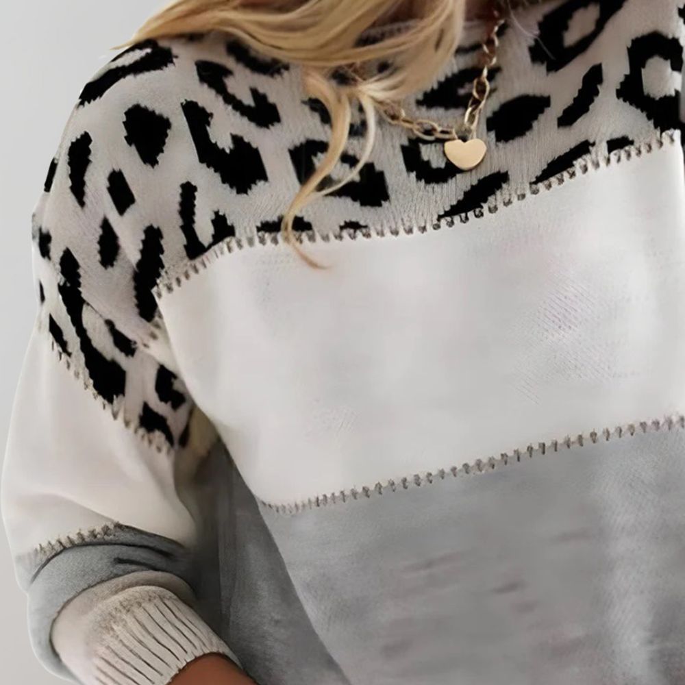 Giulia™ - Maglione Casual con Stampa Leopardata