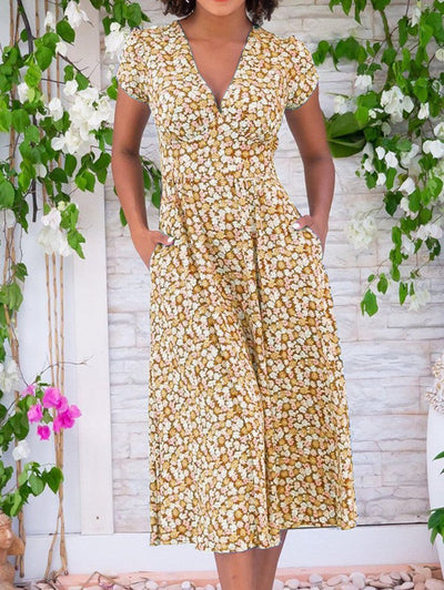 Fienna™ – Vestito Midi con Bottoni