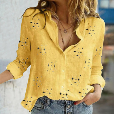 Luisa™ - Blusa in Cotone-Lino Ricamata