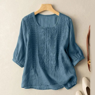 Firenze™ - Blusa Boho Ricamata in Cotone