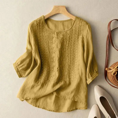 Firenze™ - Blusa Boho Ricamata in Cotone