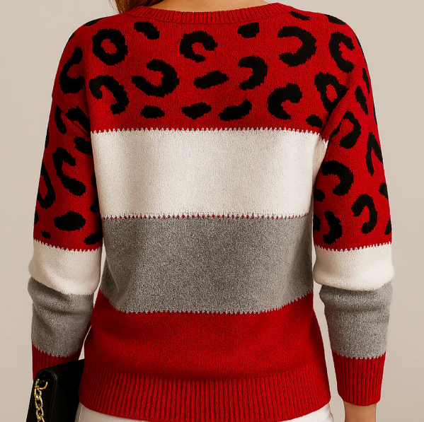 Giulia™ - Maglione Casual con Stampa Leopardata