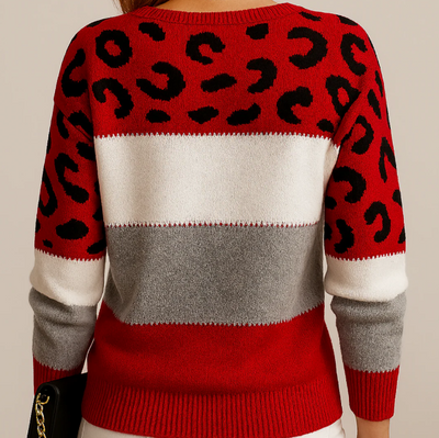 Giulia™ - Maglione Casual con Stampa Leopardata