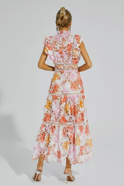 Maven™ - Vestito Maxi in Pizzo Floreale