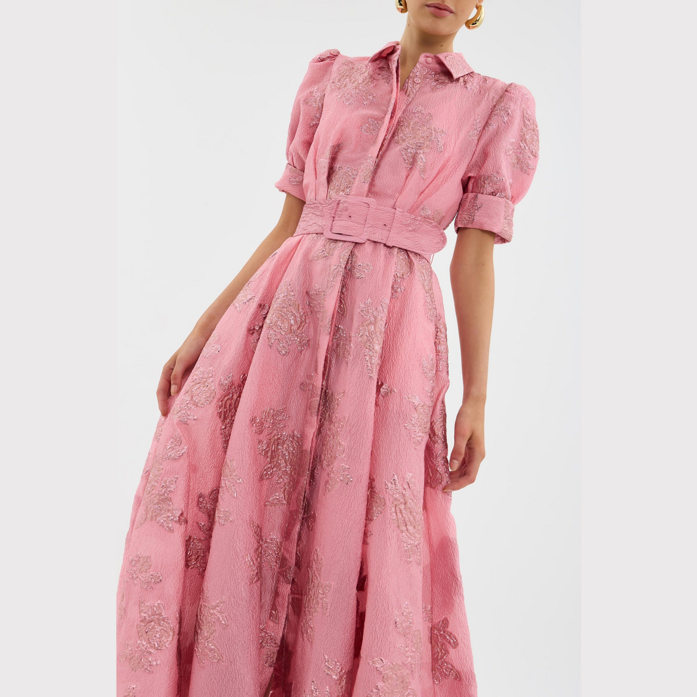 Assunta™ - Vestito Rosa con Maniche a Palloncino
