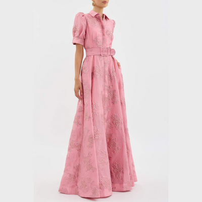 Assunta™ - Vestito Rosa con Maniche a Palloncino