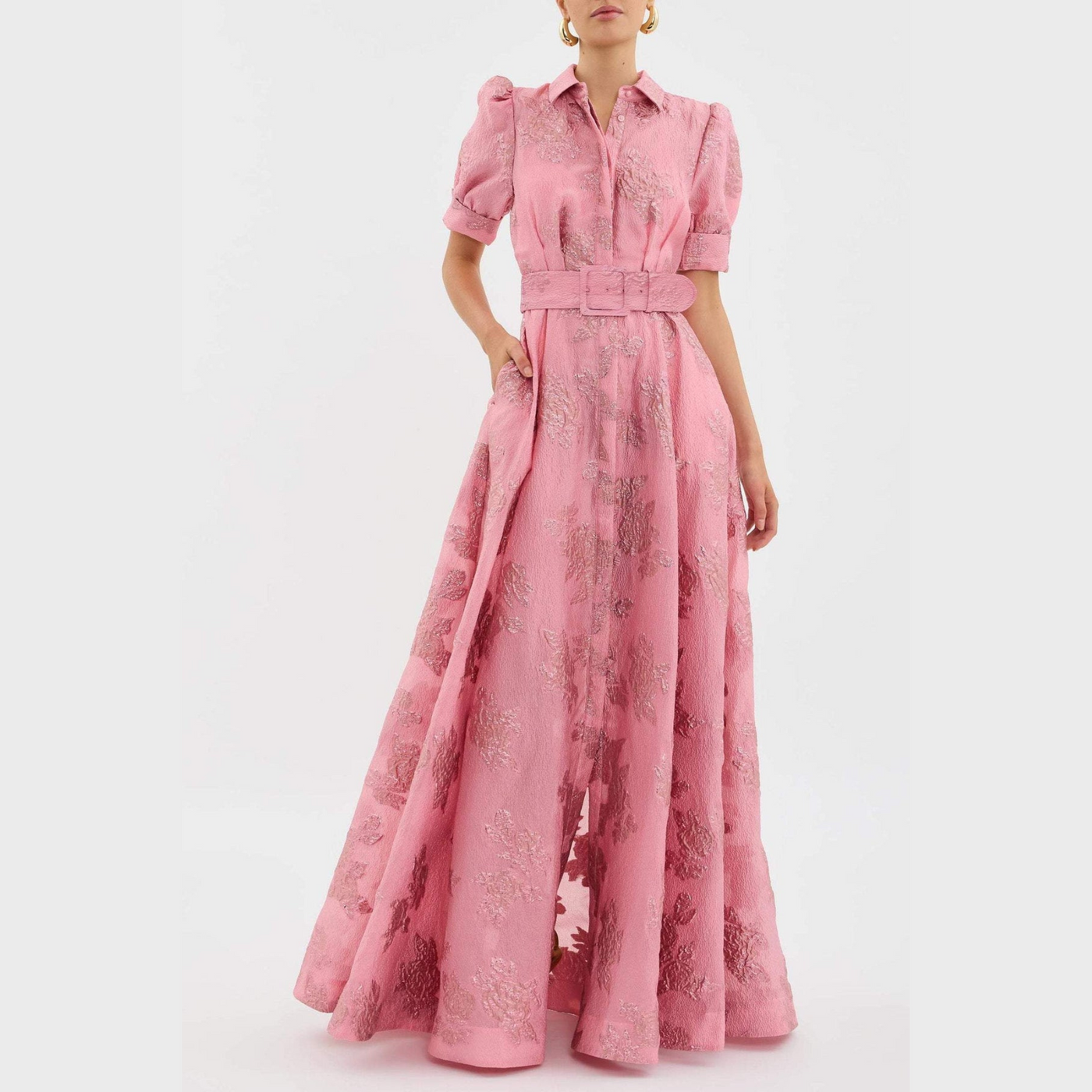 Assunta™ - Vestito Rosa con Maniche a Palloncino