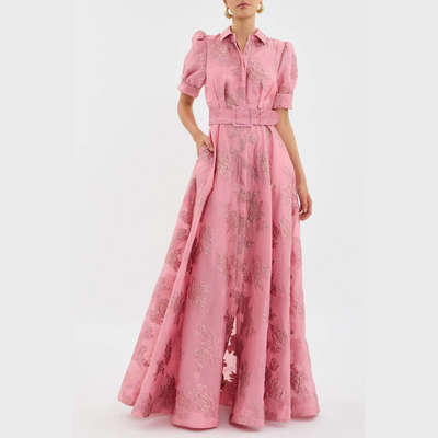Assunta™ - Vestito Rosa con Maniche a Palloncino