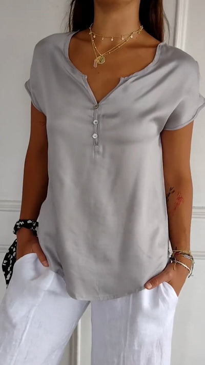 Marisa™ - T-shirt casual con scollo a V