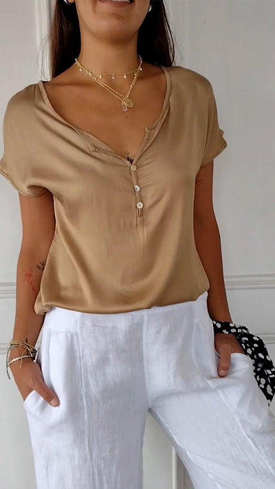 Marisa™ - T-shirt casual con scollo a V