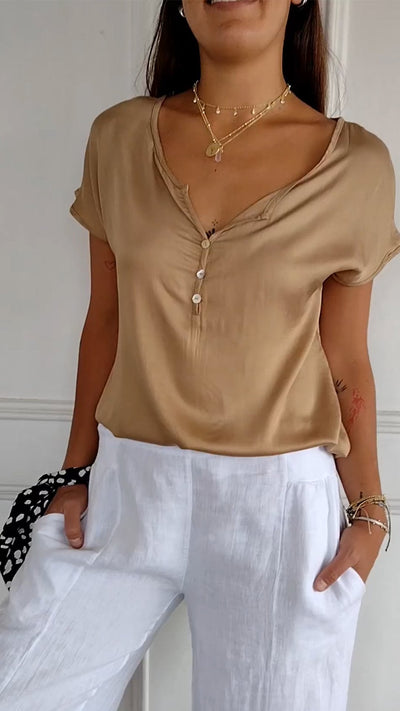 Marisa™ - T-shirt casual con scollo a V