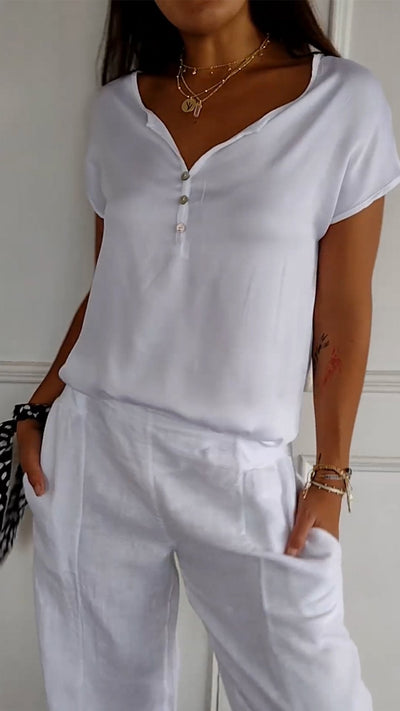 Marisa™ - T-shirt casual con scollo a V