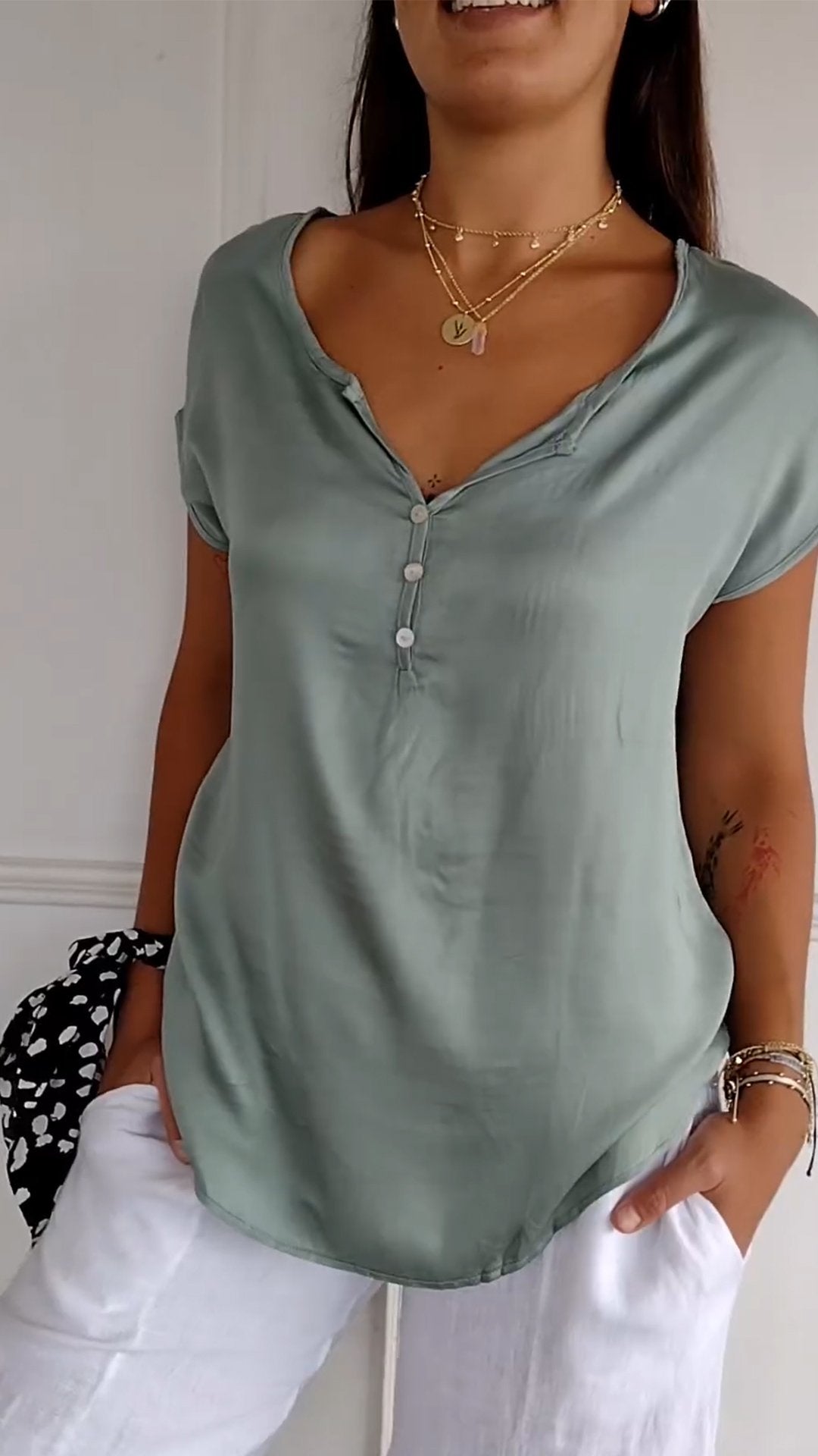 Marisa™ - T-shirt casual con scollo a V